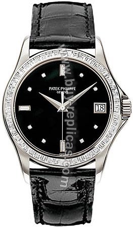 Patek Philippe Calatrava Platinum Diamond Black Mens Watch 5118P