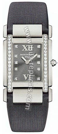 Patek Philippe Twenty~4 18kt White Gold Diamond Grey Ladies Watch 4920G