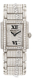 Patek Twenty~4 White Gold w- Diamonds Ladies Watch 4909-50G