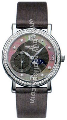 Patek Philippe Complicated 18kt White Gold Moon Phase Diamond Ladies Watch 4958G