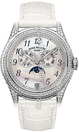 Patek Philippe Complicated 18kt White Gold Moon Phase Diamond Ladies Watch 4937G