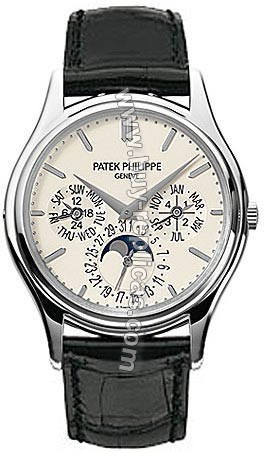 Patek Philippe Calatrava Perpetual Calendar 18kt White Gold Mens Watch 5140G