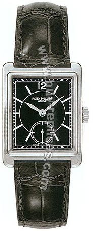 Patek Philippe Gondolo 18kt White Gold Black Mens Watch 5010G