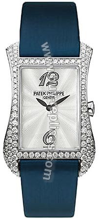 Patek Philippe Gondolo Serata 18kt White Gold Diamond Blue Ladies Watch 4972G