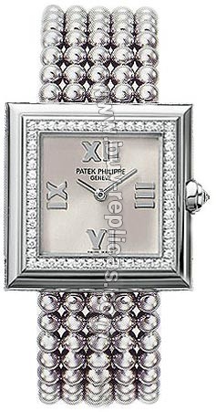 Patek Philippe Gondolo 18kt White Gold Pearl Bracelet Diamond Ladies Watch 4868G-1G