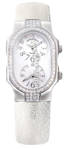 Philip Stein Teslar Small Double Diamonds White Calf Leather Watch 1DD-F-FSMOP-CW