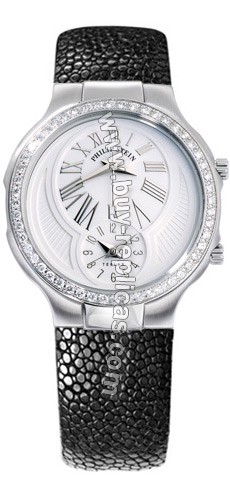 Philip Stein Teslar Black Galuchat Small Diamond Round Watch 6D-MW-GB