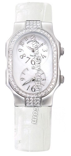 Philip Stein Small Double Diamonds White Alligator Watch 1DD-F-FSMOP-AW