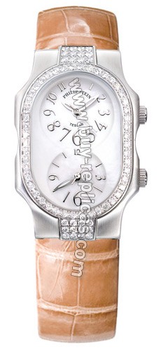 Philip Stein Small Double Diamonds Almond Alligator Watch 1DD-F-FSMOP-AA