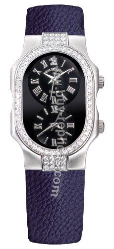 Philip Stein Small Double Diamonds Blue Galuchat Watch 1DD-B-CB-CB