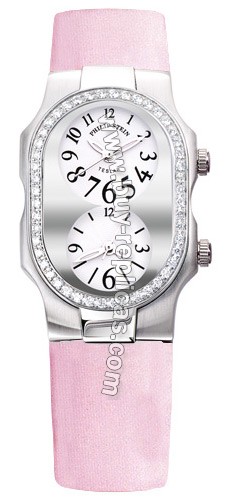 Philip Stein Teslar Small Case Diamonds Pink Satin Watch 1D-G-FW-SP