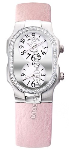 Philip Stein Teslar Small Case Diamonds Pink Calf Leather Watch 1D-G-FW-CP