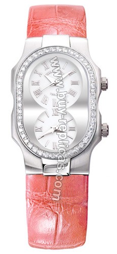 Philip Stein Teslar Small Case Diamonds Rose Alligator Watch 1D-G-CW-ARO