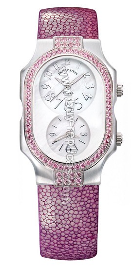 Philip Stein Teslar Purple Galuchat Large Pink Sapphires Watch 2SP-F-FSMOP-GPR