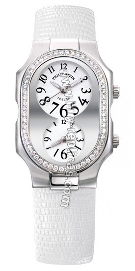 Philip Stein Teslar Large Case Diamond White Lizard Watch 2D-G-FW-ZW