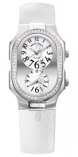 Philip Stein Teslar Large Case Diamond White Calf Leather Watch 2D-G-FW-CW