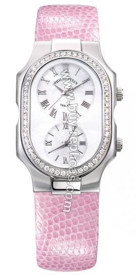 Philip Stein Teslar Large Case Diamond Pink Lizard Watch 2D-F-CMOP-ZP