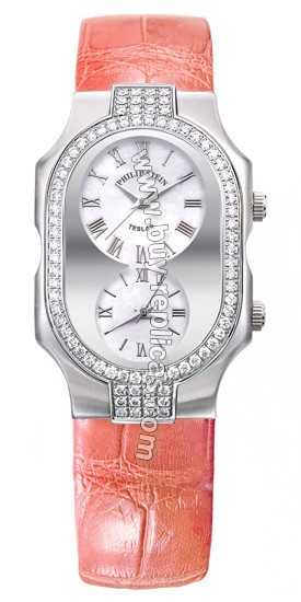 Philip Stein Teslar Large Double Diamonds Rose Alligator Watch 2DD-G-CMOP-ARO