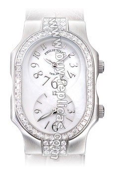 Philip Stein Teslar Small Double Diamonds Mother of Pearl Watch 1DD-F-FSMOP-NS