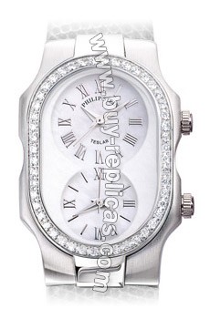 Philip Stein Teslar Small Case Diamonds Mother of Pearl Watch 1D-F-CMOP-NS