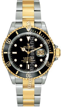 Rolex Oyster Perpetual Submariner Date Two-Tone Steel Mens Watch 11613BK