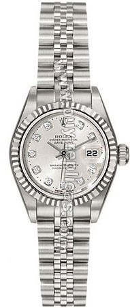 Rolex Oyster Perpetual Lady Datejust 18kt White Gold and Steel with Diamonds Ladies Watch 79174