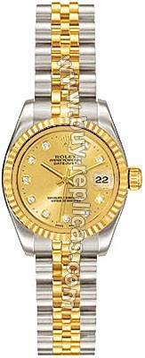 Rolex Oyster Perpetual Lady Datejust 18kt Gold and Steel Diamond Ladies Watch 179173CDDJ