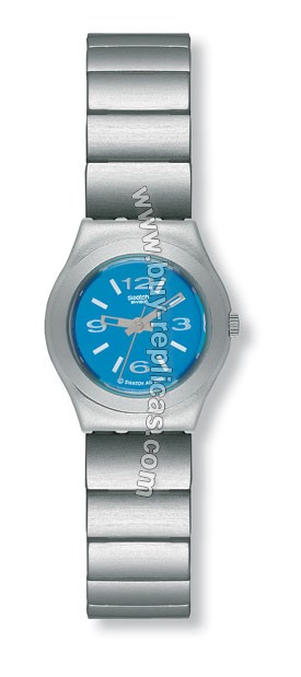 Swatch Ladies Blue Face Watch YSS1004AG