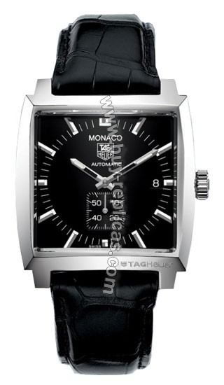 Tag Heuer Monaco Steel Black Mens Watch WW2110.FC6177