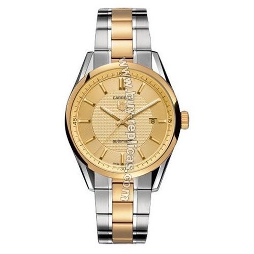 Tag Heuer Carrera Automatique 18kt Yellow Gold and Steel Mens Watch WV215B.BD0788