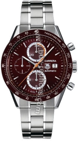 Tag Heuer Carrera Chronograph Steel Brown Mens Watch CV2013.BA0786