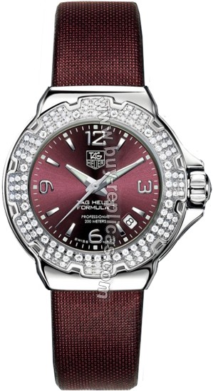 Tag Heuer Formula 1 Diamond Burgundy Ladies Watch WAC1219.BC0848