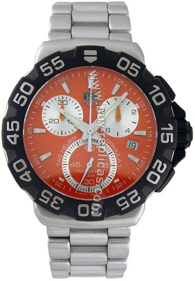 Tag Heuer Formula 1 Chronograph Steel Orange Mens Watch CAH1113.BA0850