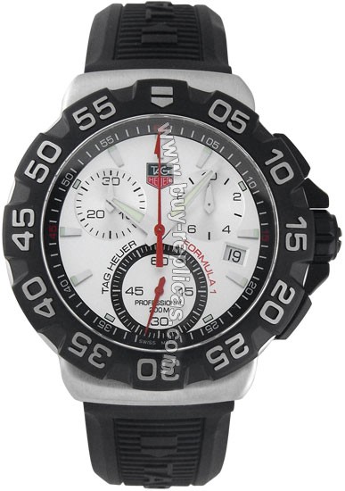 Tag Heuer Formula 1 Chronograph Steel Black Rubber Mens Watch CAH1111.BT0714