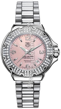 Tag Heuer Formula 1 Diamond Pink Mother-of-Pearl Ladies Watch WAC1216.BA0852