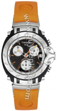 Tissot T-Race Steel Black PVD Chronograph Orange Rubber Mens Watch T90.4.476.51