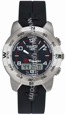 Tissot T-Touch Titanium Analog/Digital Multifunction Black Rubber Mens Watch T33.7.798.51