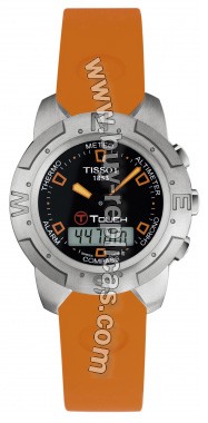 Tissot T-Touch Steel Analog/Digital Multifunction Orange Mens Watch T33.1.598.59