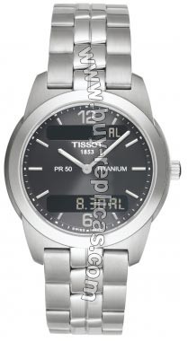 Tissot PR50 Titanium Analog/Digital Grey Mens Watch T34.7.487.62