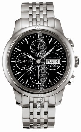 Tissot Le Locle Steel Chronograph Black Automatic Mens Watch T41.1.387.51