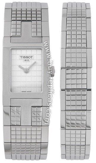 Tissot T-Trend T-Minisquare Steel Ladies Watch and Bracelet T04.1.185.30