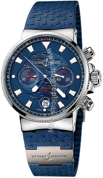 Ulysse Nardin Marine Blue Seal Chronograph Mens Watch 353-68LE-3