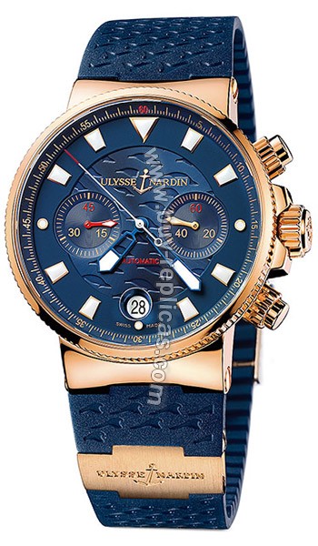 Ulysse Nardin Marine Blue Seal Chronograph Mens Watch 356-68LE-3