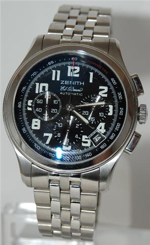 Zenith EL Primero Stainless Steel Black Watch