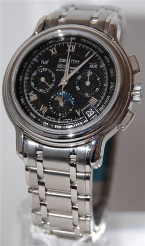 Zenith EL Primero Stainless Steel Black Watch