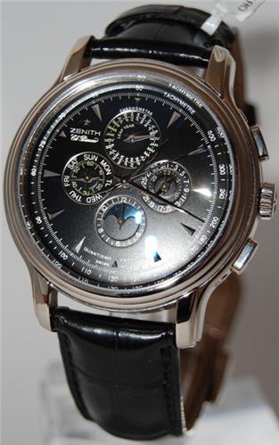 Zenith EL  Primero Black leather Watch